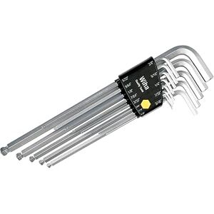Wiha 36998 Hex L-Key Set, Long, Inch Ball End in ProStar Holder, Chrome Finish Wiha 36998 Hex L-Key Set, Long, Inch Ball End in ProStar Holder, Chrome Finish