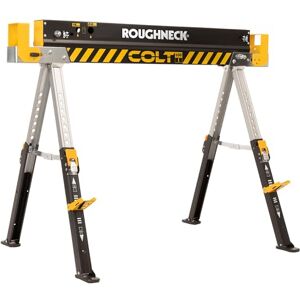 Roughneck ® COLT 600E Sawhorse, Heavy Duty Steel Construction, Weight-Baring Capacity 589kg with Height Adjustable Legs for Woodworking & Construction Roughneck ® COLT 600E Sawhorse, Heavy Duty Steel Construction, Weight-Baring Capacity 589kg with Height Adjustable Legs for Woodworking & Construction