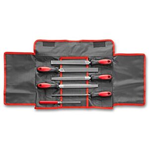 Dick F. 13085000 6-Piece File Set Multi-Purpose Mini Multi-Purpose File Suitable for Wood, Steel, Iron, Non-Ferrous Metal, Mill Saw File, Rasp File, Semi-Circular + Round) in Roll-Up Bag Dick F. 13085000 6-Piece File Set Multi-Purpose Mini Multi-Purpose File Suitable for Wood, Steel, Iron, Non-Ferrous Metal, Mill Saw File, Rasp File, Semi-Circular + Round) in Roll-Up Bag
