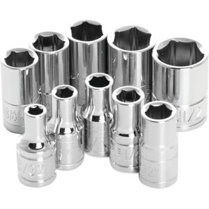 PERFORMANCE TOOL W36002 1/4" Drive 6-Point SAE Socket Set, 10-Piece PERFORMANCE TOOL W36002 1/4" Drive 6-Point SAE Socket Set, 10-Piece