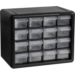 Akro-Mils 10716 16-Drawer Plastic Drawer Storage Cabinet for Garage Organization, Bead Organizer, Lego Storage, Teacher Toolbox, Makeup Organizer, 10-1/2-Inch W x 6-1/2-Inch D x 8-1/2-Inch H, Black Akro-Mils 10716 16-Drawer Plastic Drawer Storage Cabinet for Garage Organization, Bead Organizer, Lego Storage, Teacher Toolbox, Makeup Organizer, 10-1/2-Inch W x 6-1/2-Inch D x 8-1/2-Inch H, Black