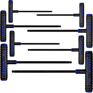 Eklind 64808 Power-T Handle Ball-Hex Key allen wrench 8pc set Metric MM sizes 2-10 (9In shaft) Eklind 64808 Power-T Handle Ball-Hex Key allen wrench 8pc set Metric MM sizes 2-10 (9In shaft)