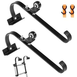 VEVOR Ladder Roof Hook, 2 Pack with Fixed Wheel & Swivel Bar, Wheel Heavy Duty Steel Ladder Stabilizer, Roof Ridge Extension for Damage Prevention, 600 lbs Weight Rating, Easy to Access Steep Roofs VEVOR Ladder Roof Hook, 2 Pack with Fixed Wheel & Swivel Bar, Wheel Heavy Duty Steel Ladder Stabilizer, Roof Ridge Extension for Damage Prevention, 600 lbs Weight Rating, Easy to Access Steep Roofs