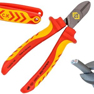 C.K Redline 2025 Edition VDE Cable Cutters 160mm, German Made Electrical Insulated Wire Side Cutter, Lanyard Ready Heavy Duty Croppers for Electrician, Electricians Snips, CK Tools T39075A 160 C.K Redline 2025 Edition VDE Cable Cutters 160mm, German Made Electrical Insulated Wire Side Cutter, Lanyard Ready Heavy Duty Croppers for Electrician, Electricians Snips, CK Tools T39075A 160