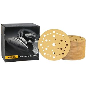 Mirka Gold Universal Sanding Paper Ø 150mm Grip 37-hole / grit P120, 100 pcs / For sanding plaster, filler, chipboard, wood, varnish Mirka Gold Universal Sanding Paper Ø 150mm Grip 37-hole / grit P120, 100 pcs / For sanding plaster, filler, chipboard, wood, varnish