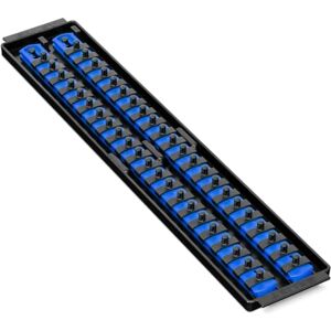 Ernst Manufacturing 19-Inch Socket Boss 2-Rail 1/4-Inch-Drive Socket Organizer, Blue (8455) Ernst Manufacturing 19-Inch Socket Boss 2-Rail 1/4-Inch-Drive Socket Organizer, Blue (8455)