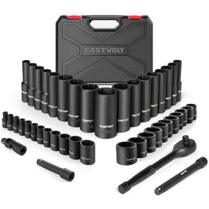 Eastvolt Mechanic Tool Kits Drive Socket Set 46 Pieces with 72 Teeth Reversible Ratchet Metric/SAE (ASK06) Eastvolt Mechanic Tool Kits Drive Socket Set 46 Pieces with 72 Teeth Reversible Ratchet Metric/SAE (ASK06)