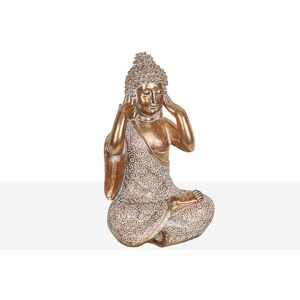 AlexandreHouse Figure Buddha Sensidos Resin Dorado AlexandreHouse Figure Buddha Sensidos Resin Dorado