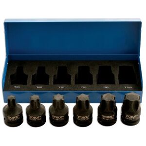 Laser 4947 Heavy Duty Torx® Socket Bit Set 1/2"D 6pc Laser 4947 Heavy Duty Torx® Socket Bit Set 1/2"D 6pc