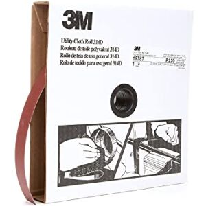 3M Utility Cloth Roll 314D, 1 in x 50 yd P220 J-weight 3M Utility Cloth Roll 314D, 1 in x 50 yd P220 J-weight