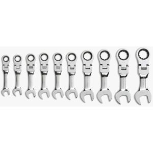 GEARWRENCH 9550 10 Piece Metric Stubby Flex-Head Combination Ratcheting Wrench Set GEARWRENCH 9550 10 Piece Metric Stubby Flex-Head Combination Ratcheting Wrench Set