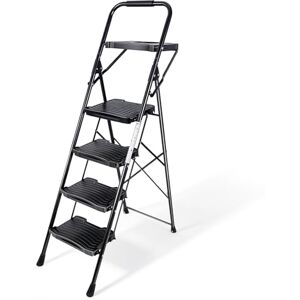 Sekey Step Ladder 4 Steps Foldable with Handrail, Non-Slip, 150 kg Load Capacity, with Tool Tray, Household Ladder Sekey Step Ladder 4 Steps Foldable with Handrail, Non-Slip, 150 kg Load Capacity, with Tool Tray, Household Ladder