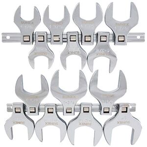 Sunex Tools 9721A 1/2-Inch Drive Jumbo SAE Crowfoot Wrench Set, 1-1/16-Inch 1-3/8-Inch, Fully Polished, 14-Piece (Includes Storage Rail) Sunex Tools 9721A 1/2-Inch Drive Jumbo SAE Crowfoot Wrench Set, 1-1/16-Inch 1-3/8-Inch, Fully Polished, 14-Piece (Includes Storage Rail)