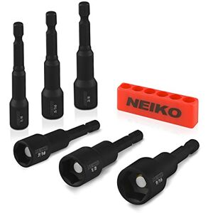Neiko 10190A Magnetic Nut Driver Set, 6 Piece Impact Nut Driver Set, SAE, 1/4” to 9/16”, 2-9/16” Long Nut Driver Bit Set for Impact Drill, Cr-V Neiko 10190A Magnetic Nut Driver Set, 6 Piece Impact Nut Driver Set, SAE, 1/4” to 9/16”, 2-9/16” Long Nut Driver Bit Set for Impact Drill, Cr-V