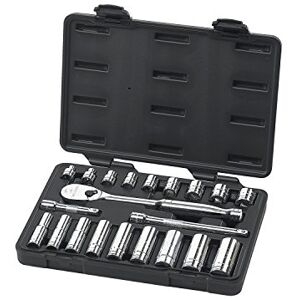 GEARWRENCH 21 Pc. 3/8" Drive 6 & 12 Pt. Standard & Deep Mechanics Tool Set, SAE 80557 GEARWRENCH 21 Pc. 3/8" Drive 6 & 12 Pt. Standard & Deep Mechanics Tool Set, SAE 80557