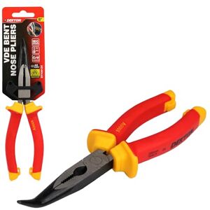DEKTON VDE Bent Nose Pliers 8" Insulated Grip for Electricians Bent Nose for Precision Gripping & Cutting Hardened Cutting Edges Durable Steel DEKTON VDE Bent Nose Pliers 8" Insulated Grip for Electricians Bent Nose for Precision Gripping & Cutting Hardened Cutting Edges Durable Steel