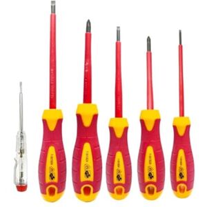 DEKTON VDE 6pcs Insulated Screwdriver Set – Ergonomic Anti-Slip Handles, Cr-V6150 Steel Blades, Magnetic Tips, Safe Electrical Use, Durable, Perfect for Home and Professional DIY Tasks DEKTON VDE 6pcs Insulated Screwdriver Set – Ergonomic Anti-Slip Handles, Cr-V6150 Steel Blades, Magnetic Tips, Safe Electrical Use, Durable, Perfect for Home and Professional DIY Tasks