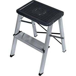 Amig Small Folding Ladder with 2 Steps Stool with Non-Slip Steps Maximum Weight 150 kg Aluminium Easy to Store Amig Small Folding Ladder with 2 Steps Stool with Non-Slip Steps Maximum Weight 150 kg Aluminium Easy to Store