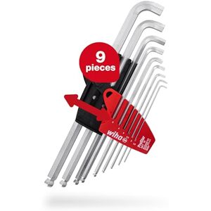 Wiha 9-Piece Hexagonal Ball-Head pin-Wrench Set 35480 1,5/2/2,5/3/4/5/6/8/10, Red Wiha 9-Piece Hexagonal Ball-Head pin-Wrench Set 35480 1,5/2/2,5/3/4/5/6/8/10, Red