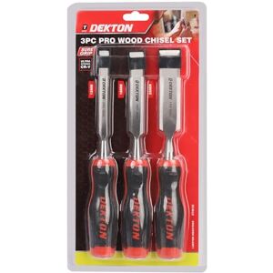 DEKTON 3pc Pro Wood Chisel Set – 12, 18, 25mm Hardened Steel Blades Ergonomic Soft Grip Handles Ideal for Carpentry, Woodworking Durable & Precise Chisels for Cutting, Shaping & Sculpting Wood DEKTON 3pc Pro Wood Chisel Set – 12, 18, 25mm Hardened Steel Blades Ergonomic Soft Grip Handles Ideal for Carpentry, Woodworking Durable & Precise Chisels for Cutting, Shaping & Sculpting Wood
