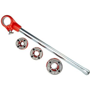 RIDGID 36345 00R Exposed Ratchet Threader Set, 1/2-Inch to 1-Inch NPT Pipe Threading Dies and Manual Ratcheting Pipe Threader, Red/Black RIDGID 36345 00R Exposed Ratchet Threader Set, 1/2-Inch to 1-Inch NPT Pipe Threading Dies and Manual Ratcheting Pipe Threader, Red/Black