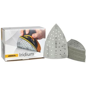 Mirka Iridium Sanding Triangle Premium Sandpaper 100x152x152mm 36-hole Hook & loop, Grit 120, 50 pcs/For sanding paint, putty, primer, wood, steel, mineral materials, plastic. Mirka Iridium Sanding Triangle Premium Sandpaper 100x152x152mm 36-hole Hook & loop, Grit 120, 50 pcs/For sanding paint, putty, primer, wood, steel, mineral materials, plastic.
