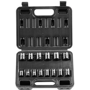 VEVOR 3/8" Drive Impact Socket Set, 14 Piece Shallow Socket Set Metric 7-20mm, 6 Point Cr-Mo Alloy Steel for Auto Repair, Easy-to-Read Size Markings, Rugged Construction, Includes Storage Case VEVOR 3/8" Drive Impact Socket Set, 14 Piece Shallow Socket Set Metric 7-20mm, 6 Point Cr-Mo Alloy Steel for Auto Repair, Easy-to-Read Size Markings, Rugged Construction, Includes Storage Case