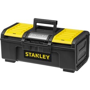 Stanley 16 Inch One-Touch Tool Box, Heavy-Duty Tool Storage with Removable Tote Tray, Secure Padlock Eye, Easy-Access Organiser Compartments, Compact & Durable Toolbox 1-79-216 Stanley 16 Inch One-Touch Tool Box, Heavy-Duty Tool Storage with Removable Tote Tray, Secure Padlock Eye, Easy-Access Organiser Compartments, Compact & Durable Toolbox 1-79-216