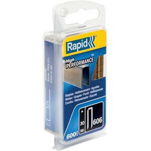 Rapid High-Performance Staples for Dense Materials, Narrow Crown No. 606, Leg Length 30mm, Staple Gun Staples, Resin-Coated Galvanised Steel, 600 Pieces, Narrow Blister (40109532) Rapid High-Performance Staples for Dense Materials, Narrow Crown No. 606, Leg Length 30mm, Staple Gun Staples, Resin-Coated Galvanised Steel, 600 Pieces, Narrow Blister (40109532)