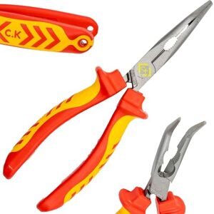 C.K Redline 2025 Edition VDE Bent Nose Plier & Cutter 200mm, 1000v Insulated Electrical Bent Nose Pliers & Wire Cable Cutters, Electricians Engineer Croppers Snips Electrician, CK Tools T39070A 200 C.K Redline 2025 Edition VDE Bent Nose Plier & Cutter 200mm, 1000v Insulated Electrical Bent Nose Pliers & Wire Cable Cutters, Electricians Engineer Croppers Snips Electrician, CK Tools T39070A 200