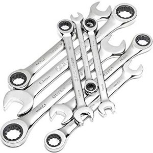 SATA ST08008SJ 8-Piece Metric Ratcheting Wrench/Spanner Set, Polished, Sizes 8mm 19mm, in Blow Mold Case SATA ST08008SJ 8-Piece Metric Ratcheting Wrench/Spanner Set, Polished, Sizes 8mm 19mm, in Blow Mold Case