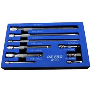 US PRO Tools 9pc 1/4" 3/8" 1/2" Dr Extension Bar Set, Sockets Bars 4190 US PRO Tools 9pc 1/4" 3/8" 1/2" Dr Extension Bar Set, Sockets Bars 4190