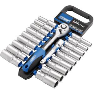 Draper 16377 1/2-Inch Square Drive Combined MM/AF Deep Socket and Ratchet 20 Piece Set , Blue Draper 16377 1/2-Inch Square Drive Combined MM/AF Deep Socket and Ratchet 20 Piece Set , Blue