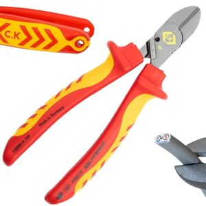 C.K RedLine 2025 Edition VDE CombiCutter 1, 160mm German Electrical Wire Cable Side Cutter with Screw Shear, Lanyard Ready Heavy Duty Croppers for Electrician, Electricians Snips, CK Tools T39081A 160 C.K RedLine 2025 Edition VDE CombiCutter 1, 160mm German Electrical Wire Cable Side Cutter with Screw Shear, Lanyard Ready Heavy Duty Croppers for Electrician, Electricians Snips, CK Tools T39081A 160