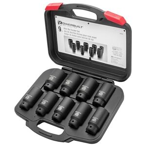 Powerbuilt 9 Piece Deluxe Axle Nut Socket Set Kit 61-648991 Powerbuilt 9 Piece Deluxe Axle Nut Socket Set Kit 61-648991