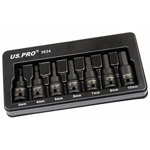 US PRO Tools 7PC 3/8" DR Impact Hex Bit Sockets 3mm 10mm 3634 US PRO Tools 7PC 3/8" DR Impact Hex Bit Sockets 3mm 10mm 3634