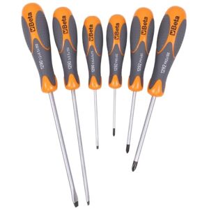 Beta 12930401 Model 1293 /D6 Screwdrivers for Cross Head Phillips and Slotted Head Screws, 6 Pieces Beta 12930401 Model 1293 /D6 Screwdrivers for Cross Head Phillips and Slotted Head Screws, 6 Pieces