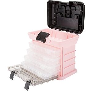Stalwart Storage and Toolbox – Durable Tool Box Organizer with 4 Compartments for Hardware, Fishing Tackle, Beads, Hair Accessories and More by (Pink) Stalwart Storage and Toolbox – Durable Tool Box Organizer with 4 Compartments for Hardware, Fishing Tackle, Beads, Hair Accessories and More by (Pink)