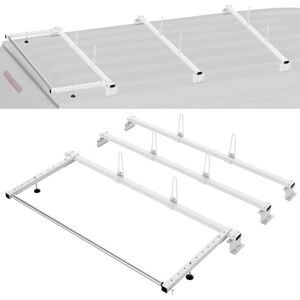 VEVOR Trailer Ladder Rack, 56" 3 Crossbars Ladder Roof Rack, Heavy-duty Steel Van Roof Ladder Rack, 90 kg Capacity Each Bar Van Ladder Rack with Cargo Roller, Fit for Ford Transit Custom 2013-2024 VEVOR Trailer Ladder Rack, 56" 3 Crossbars Ladder Roof Rack, Heavy-duty Steel Van Roof Ladder Rack, 90 kg Capacity Each Bar Van Ladder Rack with Cargo Roller, Fit for Ford Transit Custom 2013-2024