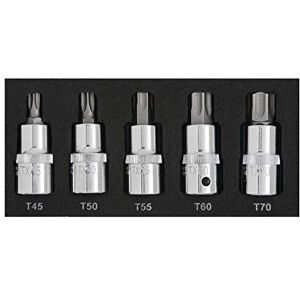 Blue Spot Tools BlueSpot 5PCE 1/2" Torx Bit Set (T45-T70) (EVA Foam) Blue Spot Tools BlueSpot 5PCE 1/2" Torx Bit Set (T45-T70) (EVA Foam)