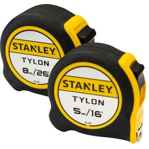 Stanley Tylon™ Pocket Tapes 5m/16ft + 8m/26ft (Twin Pack) corrosion resistant, long-life, nylon coated blade, with bi-material case for improved grip Stanley Tylon™ Pocket Tapes 5m/16ft + 8m/26ft (Twin Pack) corrosion resistant, long-life, nylon coated blade, with bi-material case for improved grip