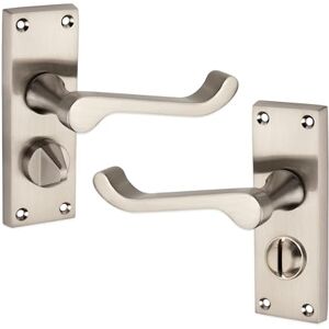 Infinity Satin Nickel Victorian Scroll Privacy Latch Lever on Back Plate Door Handles 120mm x 40mm – Ideal for Interior & Exterior Doors Infinity Satin Nickel Victorian Scroll Privacy Latch Lever on Back Plate Door Handles 120mm x 40mm – Ideal for Interior & Exterior Doors