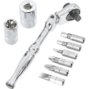 Rolson 28911 2-in-1 ¼" Dr. Flexi Head Ratchet, Bit & Socket Holder Rolson 28911 2-in-1 ¼" Dr. Flexi Head Ratchet, Bit & Socket Holder