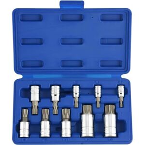Neiko 10056A 1/4-Inch, 3/8-Inch & 1/2-Inch Drive XZN Triple Square Spline Bit Socket Set 10 Piece Set Cr-V Sockets and S2 Steel Bits, Blue Neiko 10056A 1/4-Inch, 3/8-Inch & 1/2-Inch Drive XZN Triple Square Spline Bit Socket Set 10 Piece Set Cr-V Sockets and S2 Steel Bits, Blue