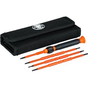 KLEIN TOOLS 32584INSR Precision 8-in-1 Screwdriver Set with Case, 1000V Rated Insulated Set with Phillips, Slotted and Tamperproof TORX Tips KLEIN TOOLS 32584INSR Precision 8-in-1 Screwdriver Set with Case, 1000V Rated Insulated Set with Phillips, Slotted and Tamperproof TORX Tips