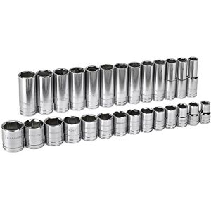 GEARWRENCH 27 Pc. 1/2" Drive 6 Pt. Standard & Deep Socket Set, SAE 80729 GEARWRENCH 27 Pc. 1/2" Drive 6 Pt. Standard & Deep Socket Set, SAE 80729