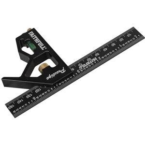 Faithfull Prestige Combination Square Black Aluminium 150mm (6in) – Multi-Function Measuring & Layout Tool with Spirit Level & Marking Scribe for Woodworking & Metalwork Faithfull Prestige Combination Square Black Aluminium 150mm (6in) – Multi-Function Measuring & Layout Tool with Spirit Level & Marking Scribe for Woodworking & Metalwork
