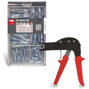 TOX -Plug Assortment Acrobat Set (60 Pieces) + Mounting Pliers Acrobat Speed Plus for All Sizes, Metal Hollow Plug Acrobat in 6 Sizes with Screw + Pliers, for Plasterboard, 094909140 TOX -Plug Assortment Acrobat Set (60 Pieces) + Mounting Pliers Acrobat Speed Plus for All Sizes, Metal Hollow Plug Acrobat in 6 Sizes with Screw + Pliers, for Plasterboard, 094909140