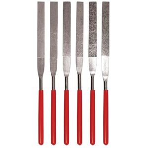 SE 74330DF 6-Piece Flat Diamond Grit File t Multi-Grit for Metals, Glass, Stones 7" Length, 2" Diamond Surface, Round Handles Includes PVC Pouch SE 74330DF 6-Piece Flat Diamond Grit File t Multi-Grit for Metals, Glass, Stones 7" Length, 2" Diamond Surface, Round Handles Includes PVC Pouch