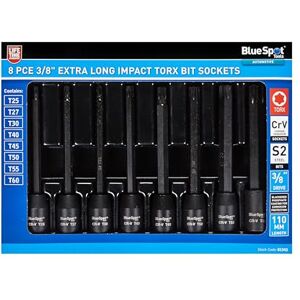 Generic Blue Spot Tools 8PCE 3/8" Extra Long Impact Torx Bits Sockets (T25-T60) Generic Blue Spot Tools 8PCE 3/8" Extra Long Impact Torx Bits Sockets (T25-T60)